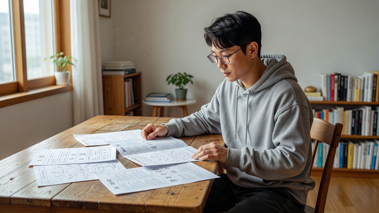 2025년 띠별 운세 개요를 확인하는 모습